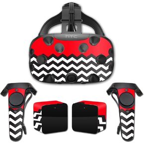 MightySkins Skin Compatible with HTC Vive Full Coverage - Red Chevron | Protective, Durable, and Unique Vinyl Decal wrap Cover | Easy to Apply, Remove, and Change Styles | Made in The USA