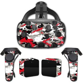 MightySkins Skin Compatible with HTC Vive Full Coverage - Red Camo | Protective, Durable, and Unique Vinyl Decal wrap Cover | Easy to Apply, Remove, and Change Styles | Made in The USA