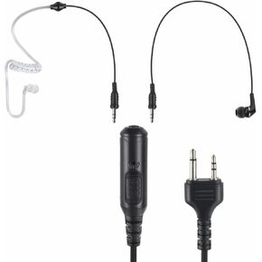 Radio Surveillance Earpiece Security Headset in Ear Piece 2 Pin Earphone Ptt Mic for Midland gxt x-tra xtra Talker gmrs gtx 1000 1000g 1050 gxt1000vp4 Walkie Talkies(to 3.5mm Earbuds)