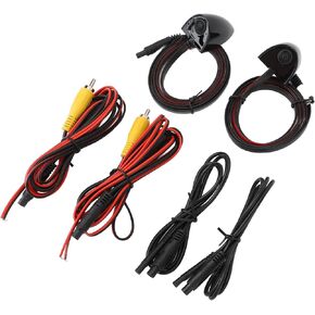 Car Blind Spot Camera, Car Blind Spot Camera Night Vision Assist Waterproof Tape Mounting Left Right Side View Camera for Car Surveillance System (Black)