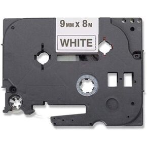 Brother 9mm (0.35") Black on White HGe Tape with Standard Adhesive 8m (26.2 ft) - 5 Pack
