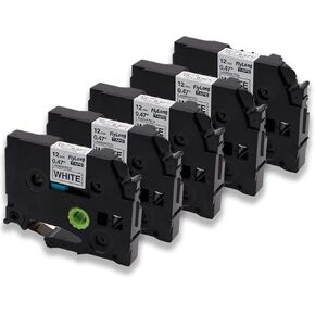 Label Maker Tape 12mm 1/2 Inch Compatible Label Tape Replacement for Brother P Touch TZ TZe-231 Laminated Black on White for PT D210 1290 1880 1900 H100, 0.47" x 26.2', 7-Pack
