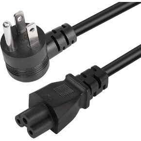 GELRHONR 4.9Ft 90 Degrees 3 Prong AC to IEC320 C5 Power Cord,18AWG 100V~250V Up Angle NEMA 5-15P to Down Angle 3-Slot Mickey Mouse Universal Power Cable for Notebook Computers, TV, Monitors