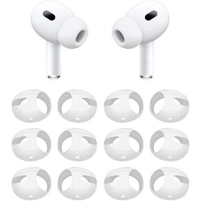 ALXCD Fit in Case Eartips Compatible with AirPods Pro 2 Earbuds 2nd Generation 2022, Anti Slip Silicone Earbuds Covers Ear Tips, Compatible with AirPods Pro 2, 6 Pairs White