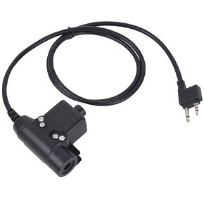 Civilian U94 PTT Switch Adapter 2 Prong Pin Standard 7.1mm Plug Cable Compatible with Midland GXT1000 LXT500 GXT1050 CXT240 XT14 T31VP Icom IC-F3G IC-F3001 IC-F3101D IC-V8 Alinco Walkie Talkie