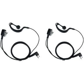 Sarcia 2 Pack Earpiece Headset Mic PTT for Motorola 2 pin rdm2070d cp200 cp200d cp185 Walkie Talkie 2 Way Radio with G shape Design