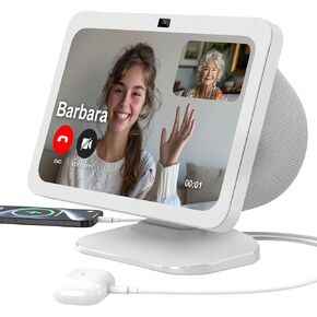 PlusAcc Charging Stand for Show 8 (3rd Gen) - Adjustable Tilt Table Holder with 2 Charging Ports (USB-C & USB-A), Magnetic Station Accessories for Charge Cellphones and Earbuds, Non-Slip Base (Black)