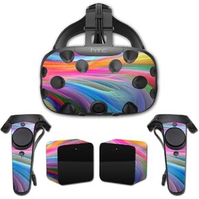 MightySkins Skin Compatible with HTC Vive Full Coverage - Rainbow Waves | Protective, Durable, and Unique Vinyl Decal wrap Cover | Easy to Apply, Remove, and Change Styles | Made in The USA
