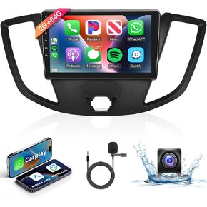 2G+64G Android Car Stereo for Ford Transit 2013-2019,Car Radio Wireless Carplay Android Auto, 9’’ Touch Screen Head Unit with GPS Navigation WIFI Bluetooth Mirror Link FM RDS AHD Backup Camera Mic