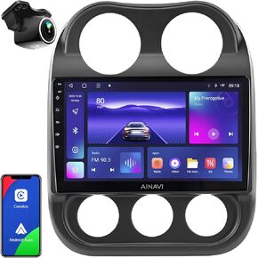10.2 inch for Jeep Patriot Compass 2010-2016 Android 12.0 Car Stereo (3RAM+32ROM) Microphone Auto Carplay 8Core QLED Touch Screen Radio GPS Navigation Voice Control Wireless Mirroring (5GWIFI(3+32G))