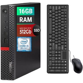 Lenovo ThinkCentre M920Q Tiny Desktop Computer, Intel Core i5-8500T 2.1GHz Up to 3.5GHz, 16GB DDR4, 512GB SSD, Keyboard&Mouse, HDMI, DP, WiFi, Bluetooth, Windows 10 Pro (Renewed)