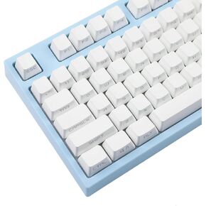 White OEM Profile PBT Double Shot 104 Side-lit Shine Through Translucent Backlit keycaps for MX Mechanical Keyboard Filco (White)(Only Keycap)