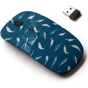 2.4G Wireless Mouse with Cute Pattern Design for All Laptops and Desktops with Nano Receiver - Shark Ocean Animal