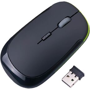 for Computer Laptop Mouse Wireless, 2.4G Portable USB Optical Wireless Slim Computer Mice with USB Nano Receiver, Compatible with Win XP, 8, 9, 10, 11, etc (Black)