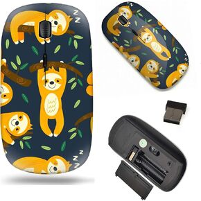 Unique Pattern Optical Mice Mobile Wireless Mouse 2.4G Portable for Notebook, PC, Laptop, Computer - Cartoon Pattern with Funny Sloths
