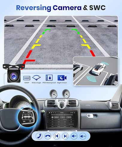 【2+64G】 لسيارة Mercedes Benz Smart Fortwo 2005-2010 Android Car Radio Stereo، Carplay Wireless Android Auto 9 بوصة شاشة تعمل باللمس HiFi Bluetooth مستقبل صوت السيارة GPS واي فاي كاميرا احتياطية FM/RDS SWC in Saudi Arabia
