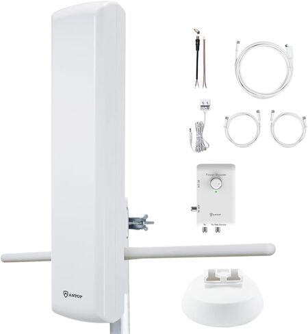 ANTOP TV Antenna for Smart TV Outdoor Indoor 4K 1080P HDTV Flat-Panel Smartpass Built-in Amplified VHF UHF Long Range Multi-Directional Antennas, SBS-802 in Kuwait