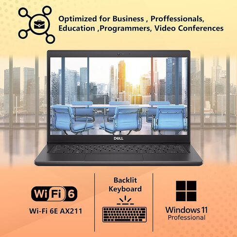 ديل لاتيتيود 3420 14 بوصة فل اتش دي، انتل رباعي النواة i5-1135G7 (بيت i7-1065G7)، 16 جيجا رام، 512 جيجا NVMe، GeForce MX450، واي فاي 6E + BT، HDMI، RJ-45، لوحة مفاتيح بإضاءة خلفية، كاميرا ويب عالية الدقة، رمادي، W11Pro، كمبيوتر محمول للأعمال in Kuwait