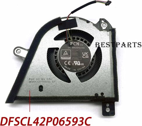 مروحة تبريد BestParts لـ ROG GU604 - بديل مروحة وحدة المعالجة المركزية الأصلية + GPU لجهاز ASUS ROG Zephyrus M16 (2023) GU604VI GU604VZ GU604VY، P/N: DFSCL42P06593C DFSCL42P16593C، مروحة 12 فولت in Kuwait