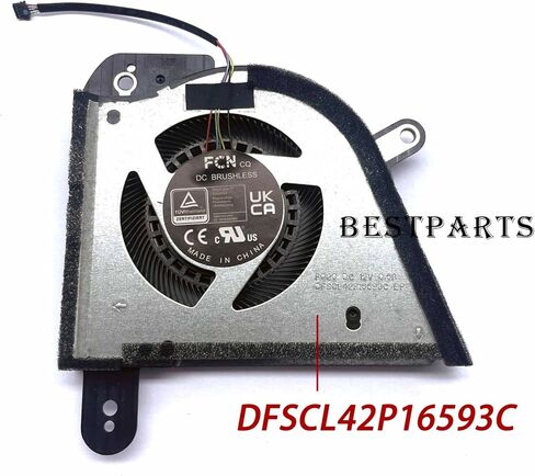 مروحة تبريد BestParts لـ ROG GU604 - بديل مروحة وحدة المعالجة المركزية الأصلية + GPU لجهاز ASUS ROG Zephyrus M16 (2023) GU604VI GU604VZ GU604VY، P/N: DFSCL42P06593C DFSCL42P16593C، مروحة 12 فولت in Kuwait