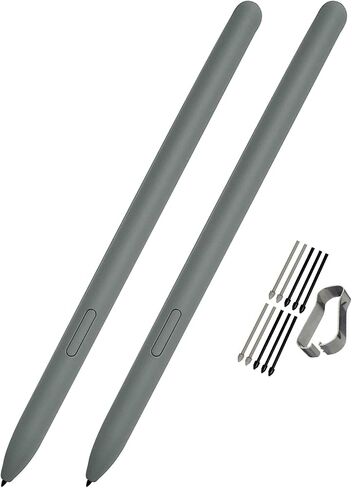 2 Pack Galaxy Tablet S6 Lite/S7/S8/S9 Series Stylus Pen Replacement for Samsung Galaxy Tab S6 Lite/S7/S8/S9 Series Stylus Pen +10 Tips/Nibs (NO Bluetooth) (Grey) in Saudi Arabia