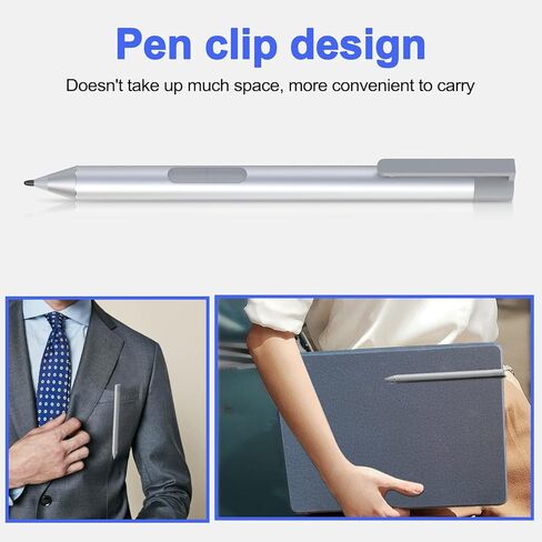 قلم شاشة لـ HP EliteBook x360 G6/G5/G4/G3/G2، HP Elite x2 G4/1013 G3/1012 G2/1012 G1، HP ProBook G1/G2، HP Pavilion x2 12-b0xx/b1xx، HP Spectre x2 12- a0xx، قلم AES 1.0، فضي in Kuwait