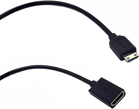 MysRuida 1ft 8K Mini HDMI 2.1 to HDMI 2.1 Cable, 90 Degree Down Angle 8K Mini HDMI Male to 8K HDMI Female Extension Adapter Extender Cable, OD 4mm Slim Ultra HD HDMI 2.1 Version 8K Cable, 8k@60HZ in Saudi Arabia