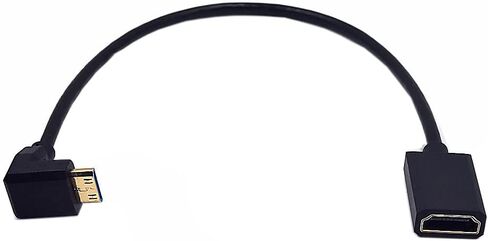MysRuida 1ft 8K Mini HDMI 2.1 to HDMI 2.1 Cable, 90 Degree Down Angle 8K Mini HDMI Male to 8K HDMI Female Extension Adapter Extender Cable, OD 4mm Slim Ultra HD HDMI 2.1 Version 8K Cable, 8k@60HZ in Saudi Arabia