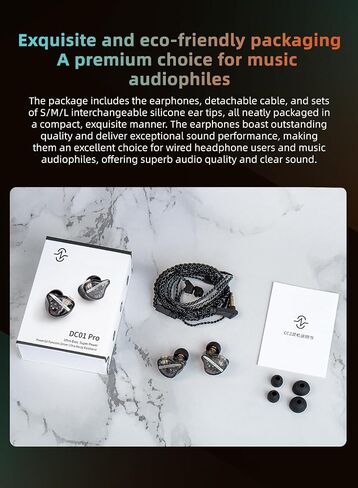 CCZ DC01 Pro in Ear Monitor Headphones, Professional IEM Earphones, Super Bass & Noise Cancelling Wired Earbuds, 3.5mm Plug in Ear Headphones with 1DD Patent Ear fins Ear tips (Purple-Blue no mic) in Saudi Arabia