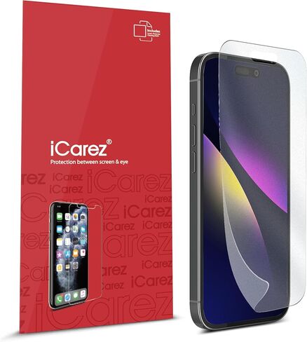 واقي شاشة iCarez HD غير لامع مضاد للوهج لهاتف iPhone 15 6.1 بوصة [3 عبوات] (صديق للحافظة) ممتاز بدون فقاعات وسهل الاستخدام مع تركيب مفصلي in Kuwait