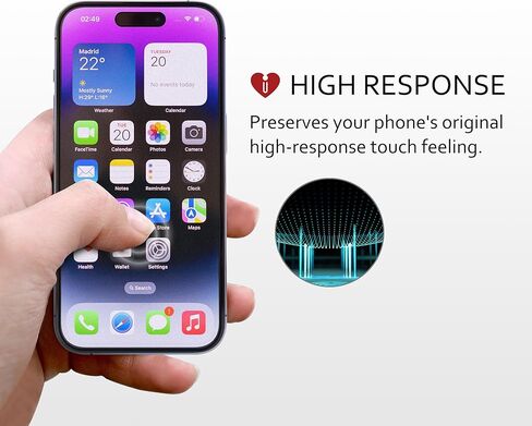واقي شاشة iCarez HD غير لامع مضاد للوهج لهاتف iPhone 15 6.1 بوصة [3 عبوات] (صديق للحافظة) ممتاز بدون فقاعات وسهل الاستخدام مع تركيب مفصلي in Kuwait