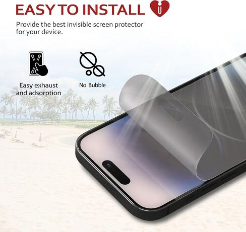 واقي شاشة iCarez HD غير لامع مضاد للوهج لهاتف iPhone 15 6.1 بوصة [3 عبوات] (صديق للحافظة) ممتاز بدون فقاعات وسهل الاستخدام مع تركيب مفصلي in Kuwait