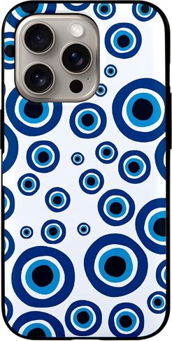 حافظة Qoosan لهاتف iPhone 15 Pro Max مع حامل بطاقات ومحفظة ومرآة وحافظة هاتف نحيفة لهاتف iPhone 15 Pro Max 6.7 بوصة، عيون شريرة in Saudi Arabia