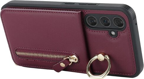 Samsung Galaxy A54 5G Case with Card Holder for Women, Galaxy A54 5G Phone Case Wallet with Strap Credit Card Slots Crossbody with Kickstand Zipper Shockproof Case for A54 5G - Black in Saudi Arabia