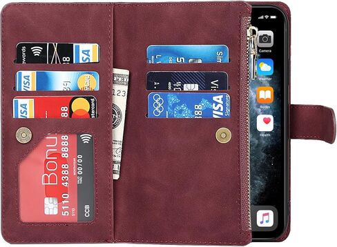 محفظة هاتف iPhone 11 Pro Max من Jaorty للنساء والرجال مع حامل بطاقة الائتمان، حافظة iPhone 11 Pro Max Crossbody مع حبل للكتف، وجيب بسحاب من جلد البولي يوريثان، 6.7 بوصة أسود in Saudi Arabia