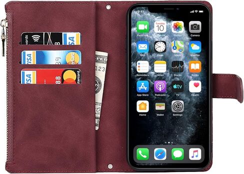 محفظة هاتف iPhone 11 Pro Max من Jaorty للنساء والرجال مع حامل بطاقة الائتمان، حافظة iPhone 11 Pro Max Crossbody مع حبل للكتف، وجيب بسحاب من جلد البولي يوريثان، 6.7 بوصة أسود in Saudi Arabia