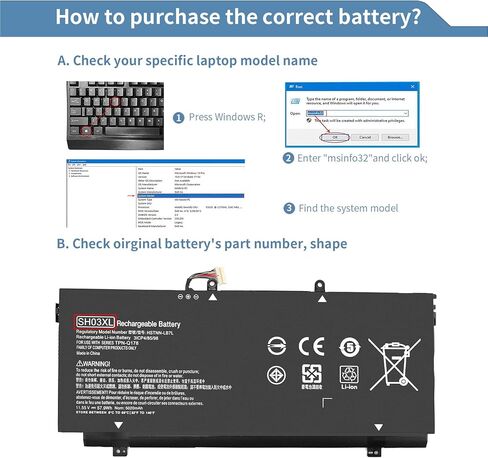 SH03XL 859356-855 بطارية لجهاز HP Spectre X360 المكشوف 13-AC0XX 13-W0XX 13-AC013DX 13-AC023DX 13-AC033DX 13-AC063DX 13-W013DX 13-W023DX 13-W063NR 13T-AC000 859 026-421 SH03057XL CN03XL HSTNN-LB7L in Kuwait