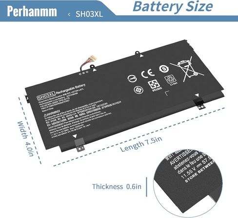 SH03XL 859356-855 بطارية لجهاز HP Spectre X360 المكشوف 13-AC0XX 13-W0XX 13-AC013DX 13-AC023DX 13-AC033DX 13-AC063DX 13-W013DX 13-W023DX 13-W063NR 13T-AC000 859 026-421 SH03057XL CN03XL HSTNN-LB7L in Kuwait