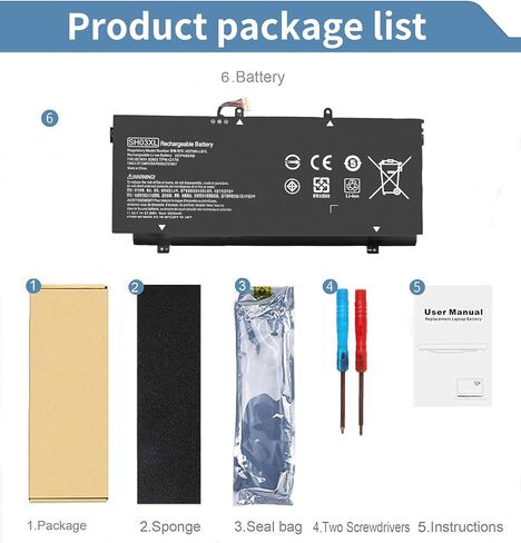 SH03XL 859356-855 بطارية لجهاز HP Spectre X360 المكشوف 13-AC0XX 13-W0XX 13-AC013DX 13-AC023DX 13-AC033DX 13-AC063DX 13-W013DX 13-W023DX 13-W063NR 13T-AC000 859 026-421 SH03057XL CN03XL HSTNN-LB7L in Kuwait