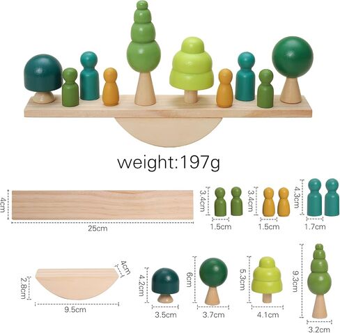 Promise Babe Wooden Tree Toys Balance Toys Wooden Peg Dolls Preschool Learning Educational Montessori Toys, Natural Woodland Trees Creative Accessories for Home Decor in Saudi Arabia