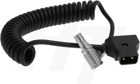 HangTon D-tap Coiled Power Cable for DJI RS4 Pro, RS2, RS3 Pro Universal Base Mount, Focus Motor Right Angle 6-pin in Saudi Arabia
