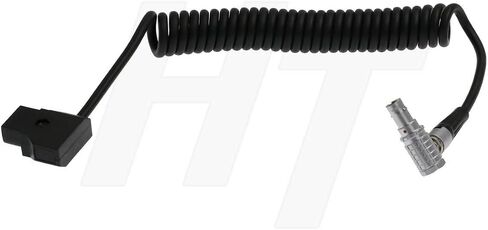 HangTon D-tap Coiled Power Cable for DJI RS4 Pro, RS2, RS3 Pro Universal Base Mount, Focus Motor Right Angle 6-pin in Saudi Arabia