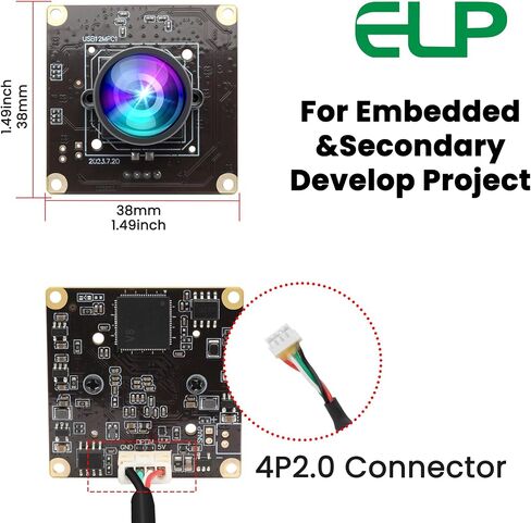 ELP 1080P 120fps USB Camera Module for Computer 11.6mp Lightburn Camera Mini UVC USB2.0 High Speed PC Camera Wide Angle USB Security Web Camera Board for Laptop (100° no Distortion Lens) in Saudi Arabia