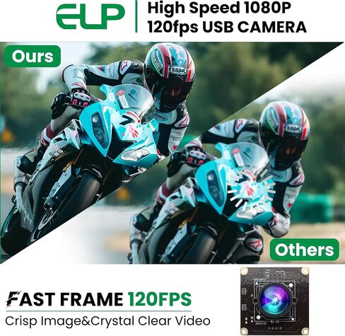ELP 1080P 120fps USB Camera Module for Computer 11.6mp Lightburn Camera Mini UVC USB2.0 High Speed PC Camera Wide Angle USB Security Web Camera Board for Laptop (100° no Distortion Lens) in Saudi Arabia