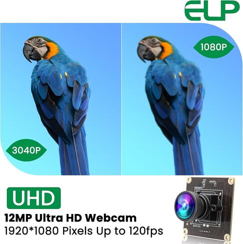 ELP 1080P 120fps USB Camera Module for Computer 11.6mp Lightburn Camera Mini UVC USB2.0 High Speed PC Camera Wide Angle USB Security Web Camera Board for Laptop (100° no Distortion Lens) in Saudi Arabia