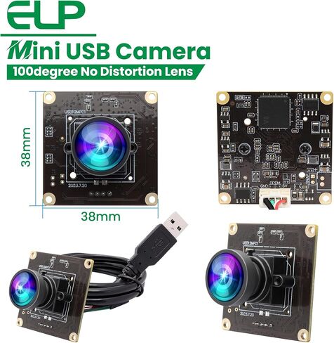 ELP 1080P 120fps USB Camera Module for Computer 11.6mp Lightburn Camera Mini UVC USB2.0 High Speed PC Camera Wide Angle USB Security Web Camera Board for Laptop (100° no Distortion Lens) in Saudi Arabia