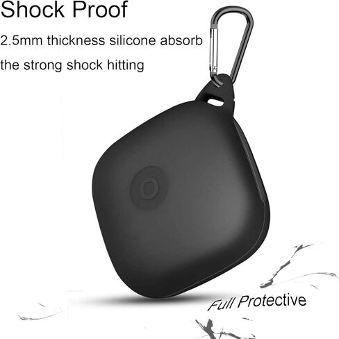 Anti Lost Carrying Protective Silicone Replacement Case for Beats Powerbeats Pro 2019 Full Body Protection Shockproof Powerbeats Charging Case Skin and Cover with Carabiner Black in Saudi Arabia