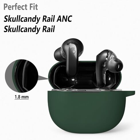 حافظة سيليكون Geiomoo لسكة Skullcandy Rail، Skullcandy Rail ANC، غطاء واقٍ مع حلقة تسلق (أزرق داكن) in Kuwait