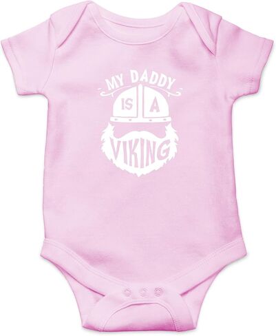 AW Fashions My Daddy Is A Viking Baby Bodysuit Funny Cute Adorable Infant Outfit Romper Newborn Boys Girls in Saudi Arabia