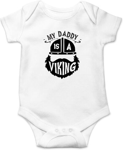 AW Fashions My Daddy Is A Viking Baby Bodysuit Funny Cute Adorable Infant Outfit Romper Newborn Boys Girls in Saudi Arabia